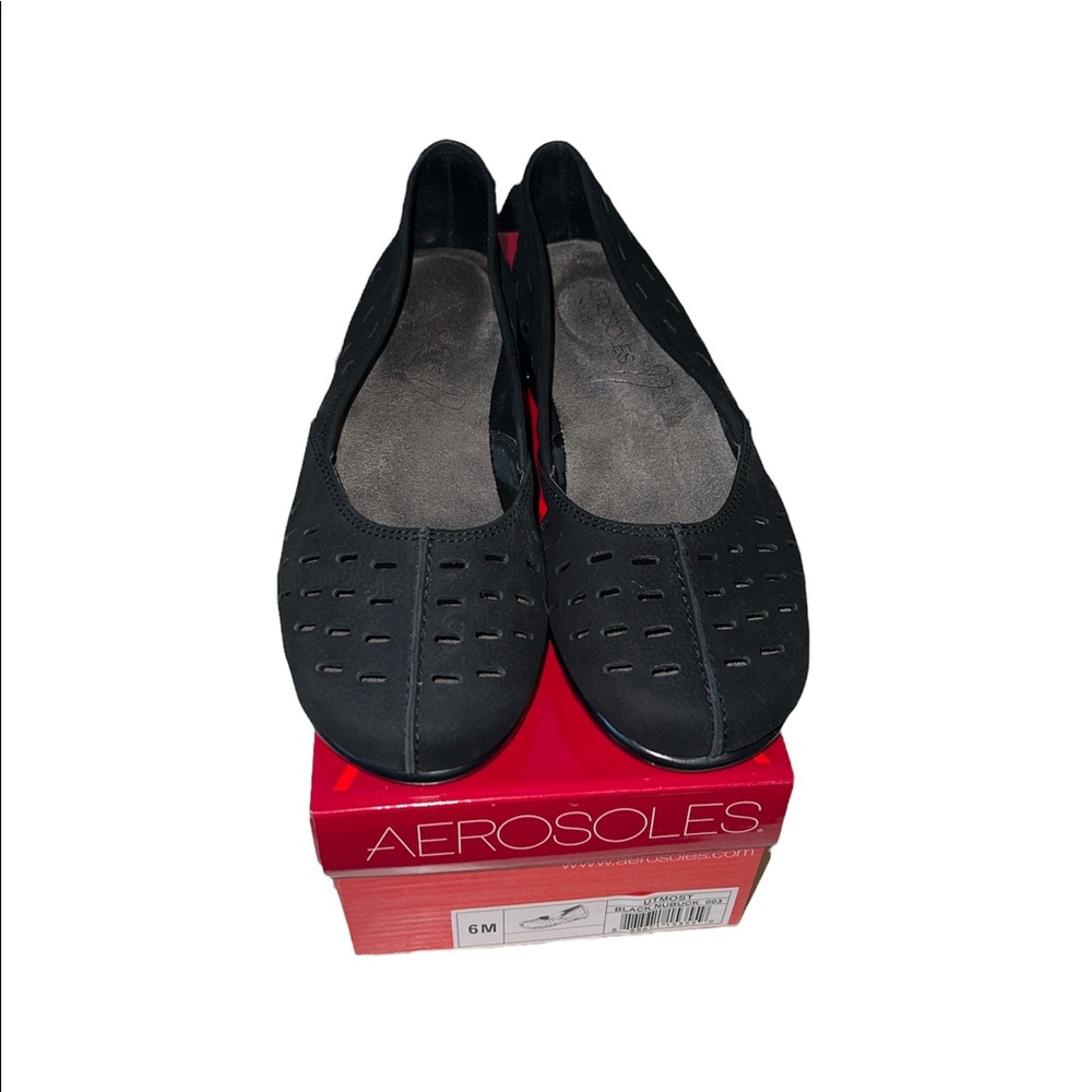 Aerosoles Utmost Slip On Loafer Black Nubuck Sz 6